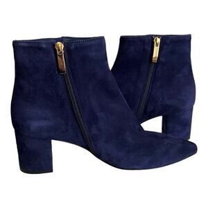 L’AGENCE Jeanne Suede Ankle Boots In Midnight Blue Size 39 EU
